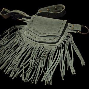2025 Brand New Genuine Leather Cow Girl Leather Fringes Fanny Pack
